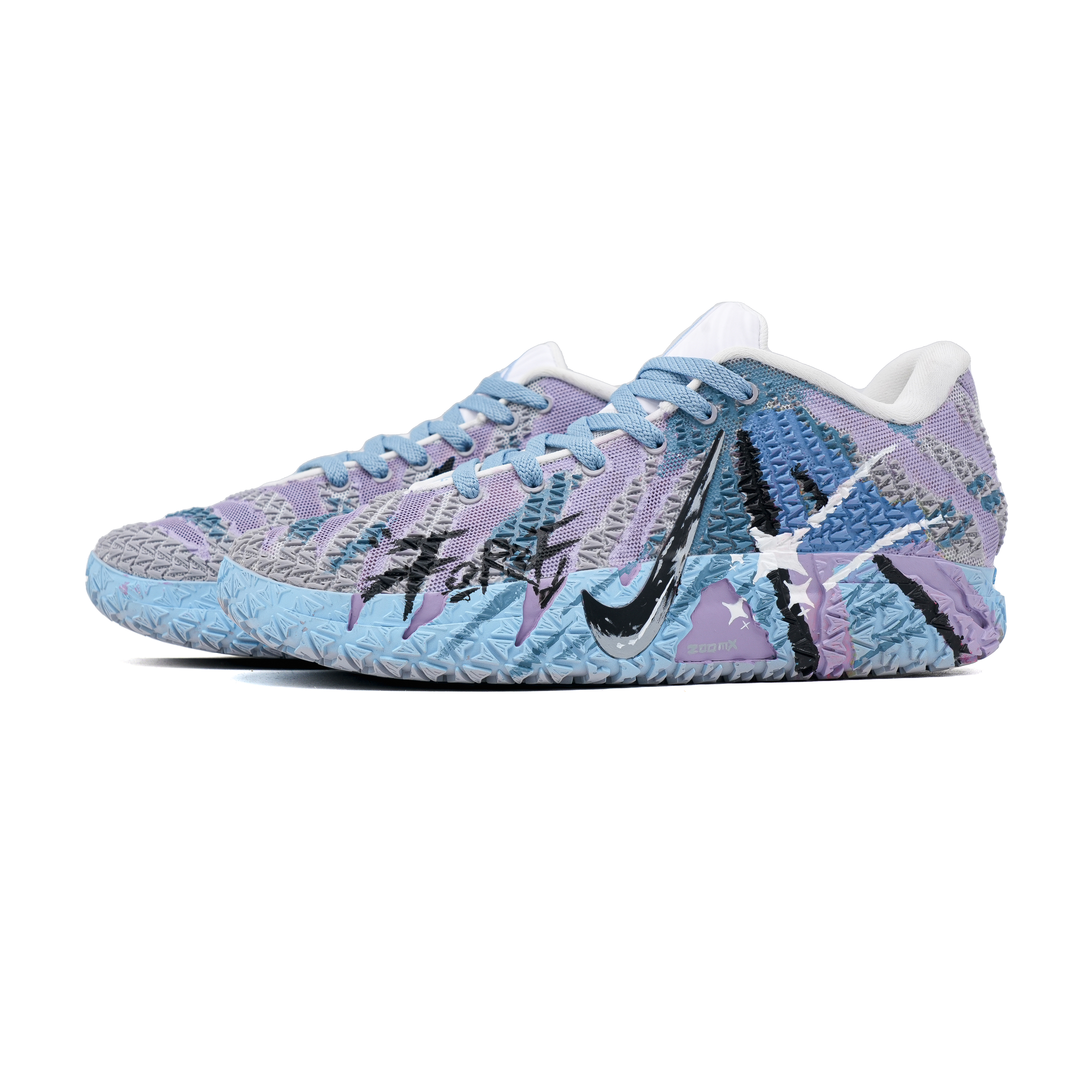 Nike Ja Morant 3 Purple Blue Star Abrasion Resistant Abrasion Resistant Low top Basketball Shoes Unisex Blue Purple