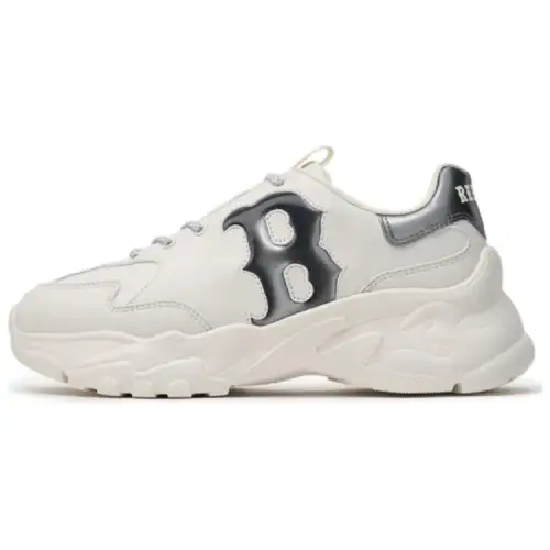 MLB Big Ball Chunky Boston Red Sox Synthetic Leather Cushioning, Wear Resistant Low top Chunky Sneakers Unisex Ecru