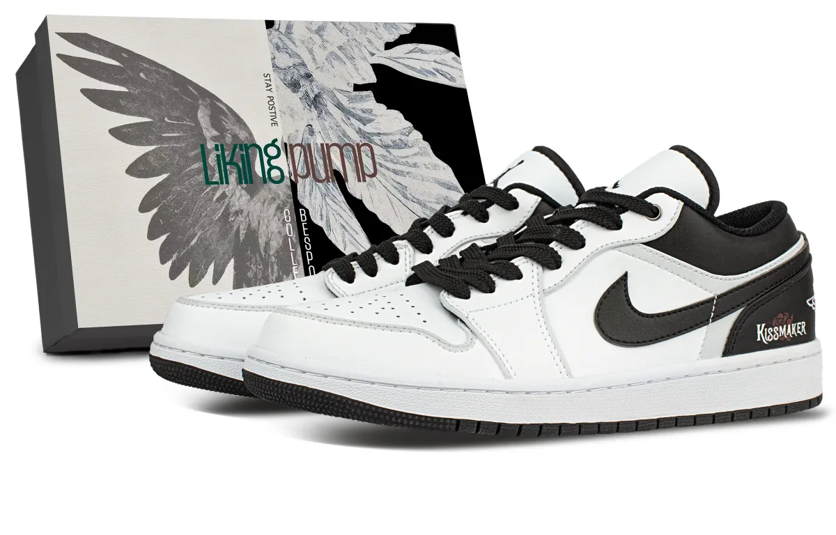Jordan Air Jordan 1 Abrasion Resistant Low top Vintage Basketball Shoes Unisex White