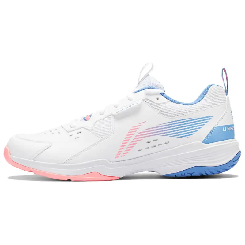 Li Ning Ace Abrasion Resistant Breathable Low top Badminton Shoes Unisex White Pink Blue