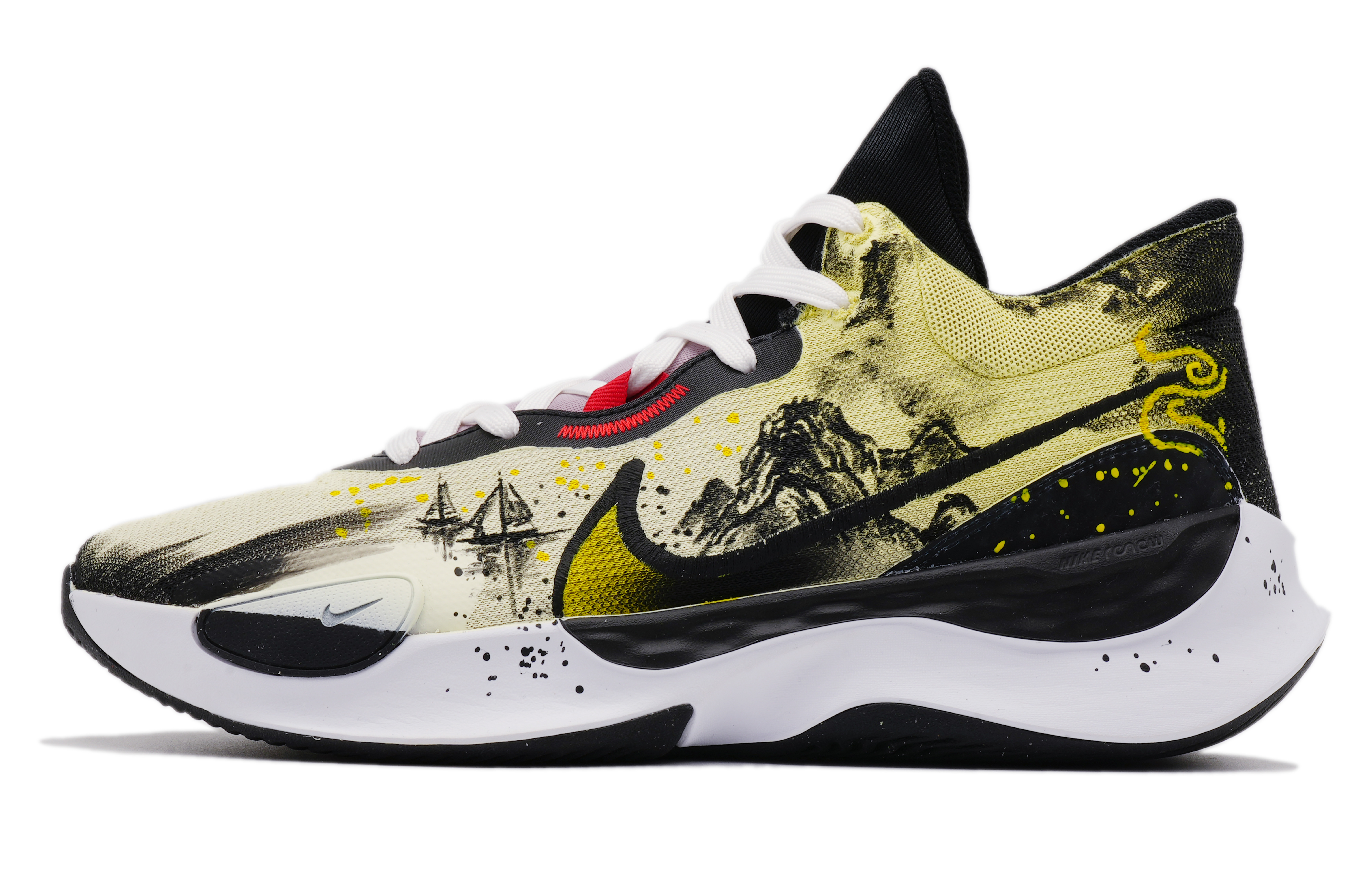 Nike Renew Elevate 3 Cushioning Slip Resistant Abrasion Resistant Low top Basketball Shoes Unisex Black Yellow