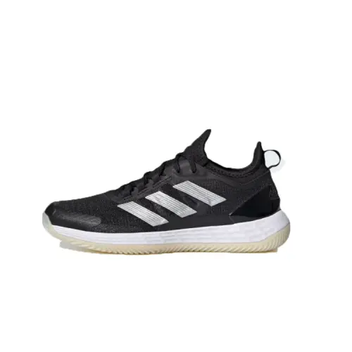 Adidas Adizero Ubersonic 4.1 Slip Resistant Abrasion Resistant Mid top Tennis Shoes Unisex Black White