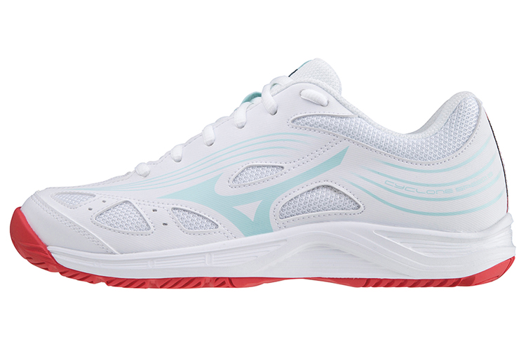 Mizuno Cyclone Speed 3 low-top volleyball shoes for women, white, blue and orange