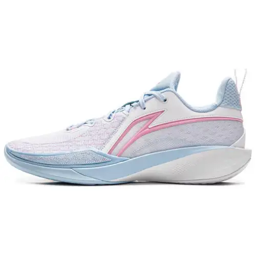 Li Ning Speed 2 Comfortable And Trendy Slip Resistant Rebound Low top Basketball Shoes Men's White Blue