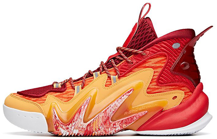 Anta Berserk 2 Comfortable Cushioning Slip Resistant Abrasion Resistant High top Basketball Shoes Men's Red Yellow
