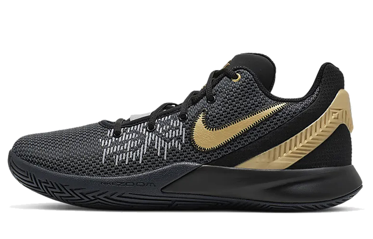 Nike Flytrap 2 Fashionable and Versatile Shock Absorbing and Wrapping Low Top Practical Basketball Shoes Men's Black Gold