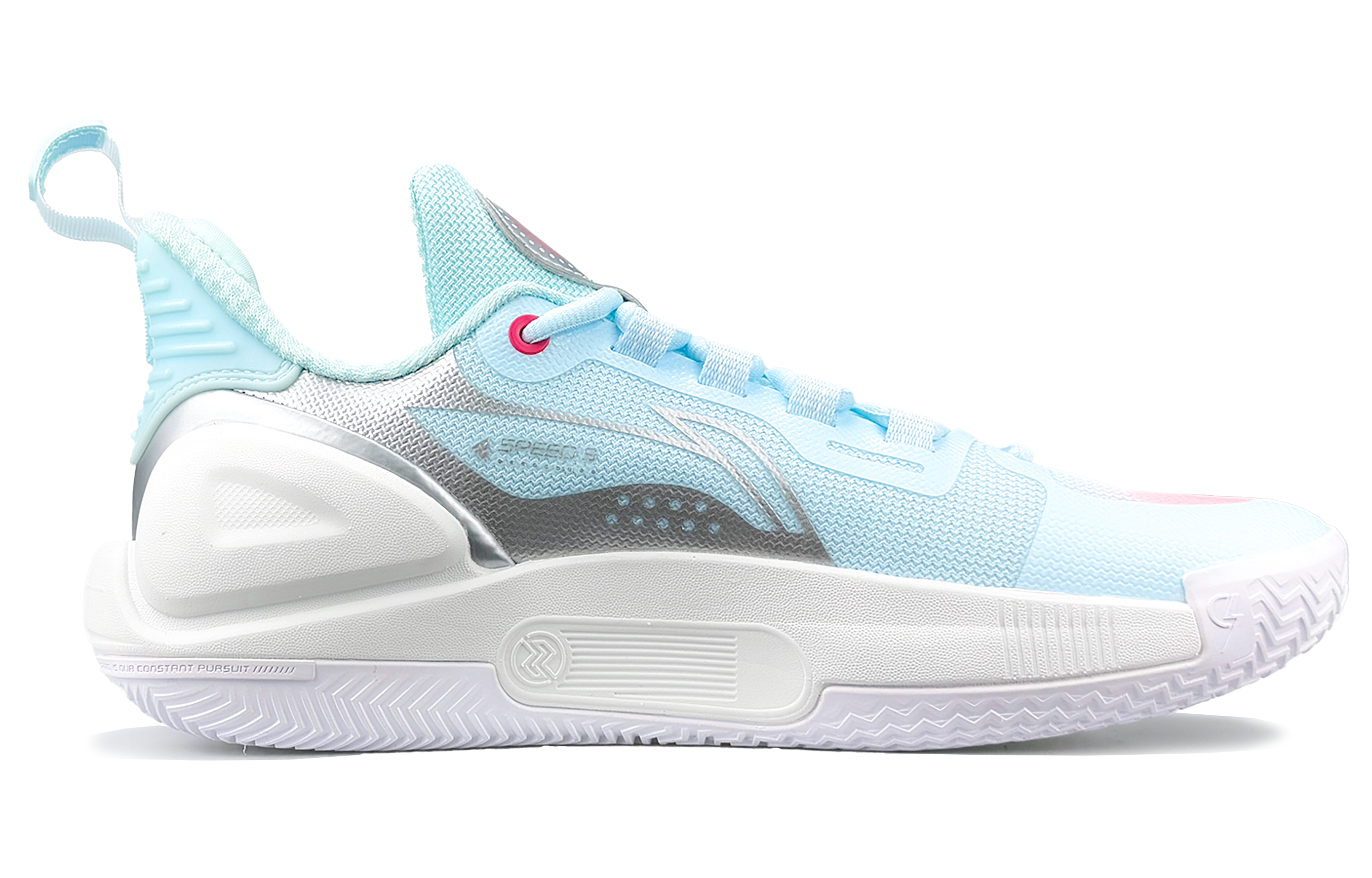 Li Ning Speed 9 Cushioning Slip Resistant Abrasion Resistant Low top Basketball Shoes Men’s Blue Pink