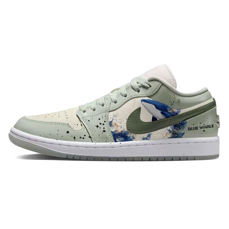Jordan Air Jordan 1 Vintage Basketball Shoes Women’s Low Top White/Green