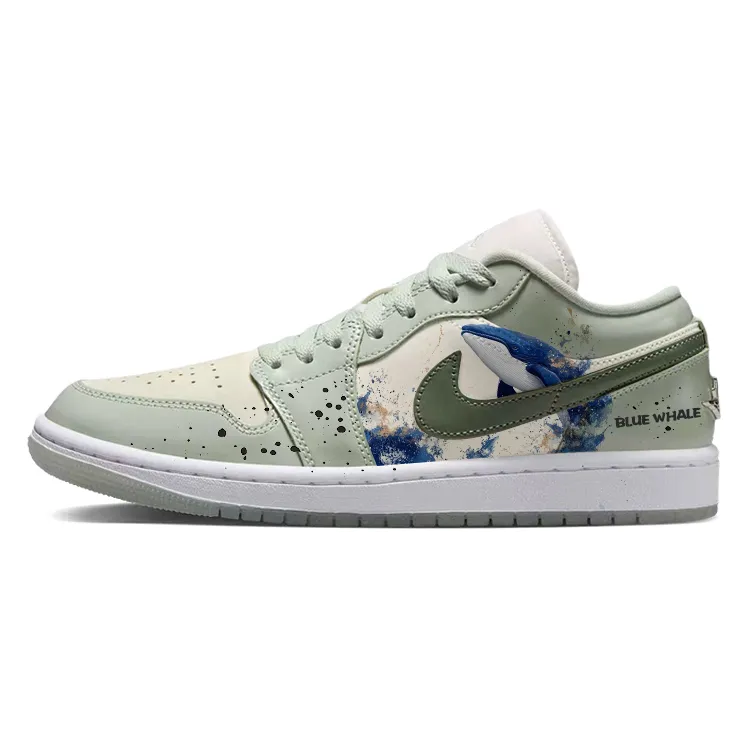 Jordan Air Jordan 1 Vintage Basketball Shoes Women's Low Top White/Green