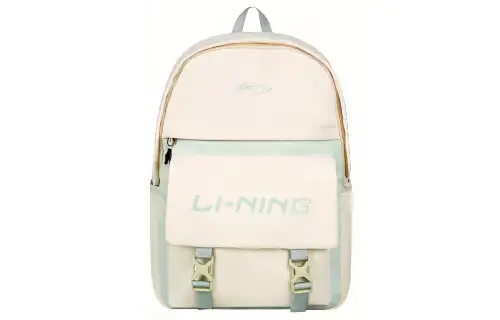 Li Ning Nylon Backpack Regular Unisex Ecru/Green