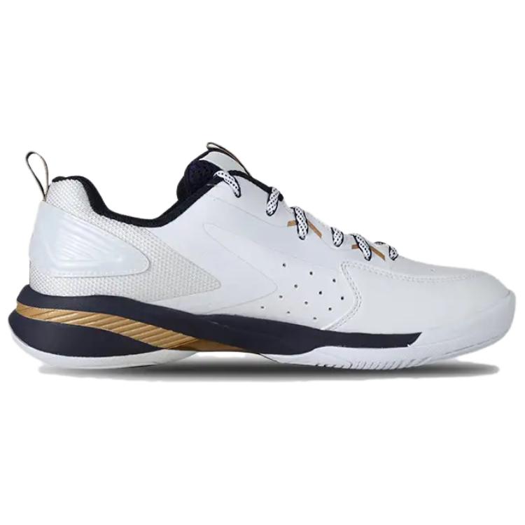 VICTOR 970TD Slip Resistant Abrasion Resistant Low top Badminton Shoes Unisex White Blue Gold
