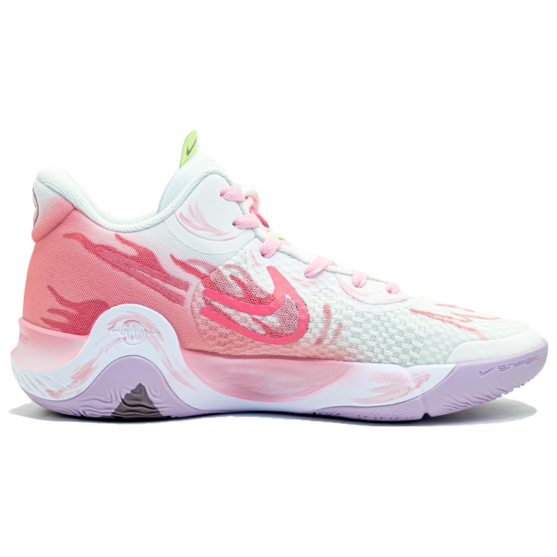 Nike KD Trey 5 IX Slip Resistant Slip Resistant Mid top Vintage Basketball Shoes Unisex Pink Asian Version