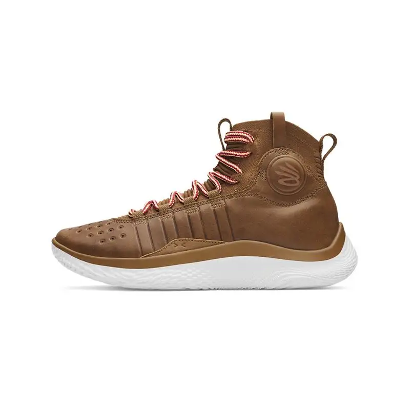 Under Armour Curry 4 Cushioning Breathable Lightweight Mid top Basketball Shoes Unisex Brown