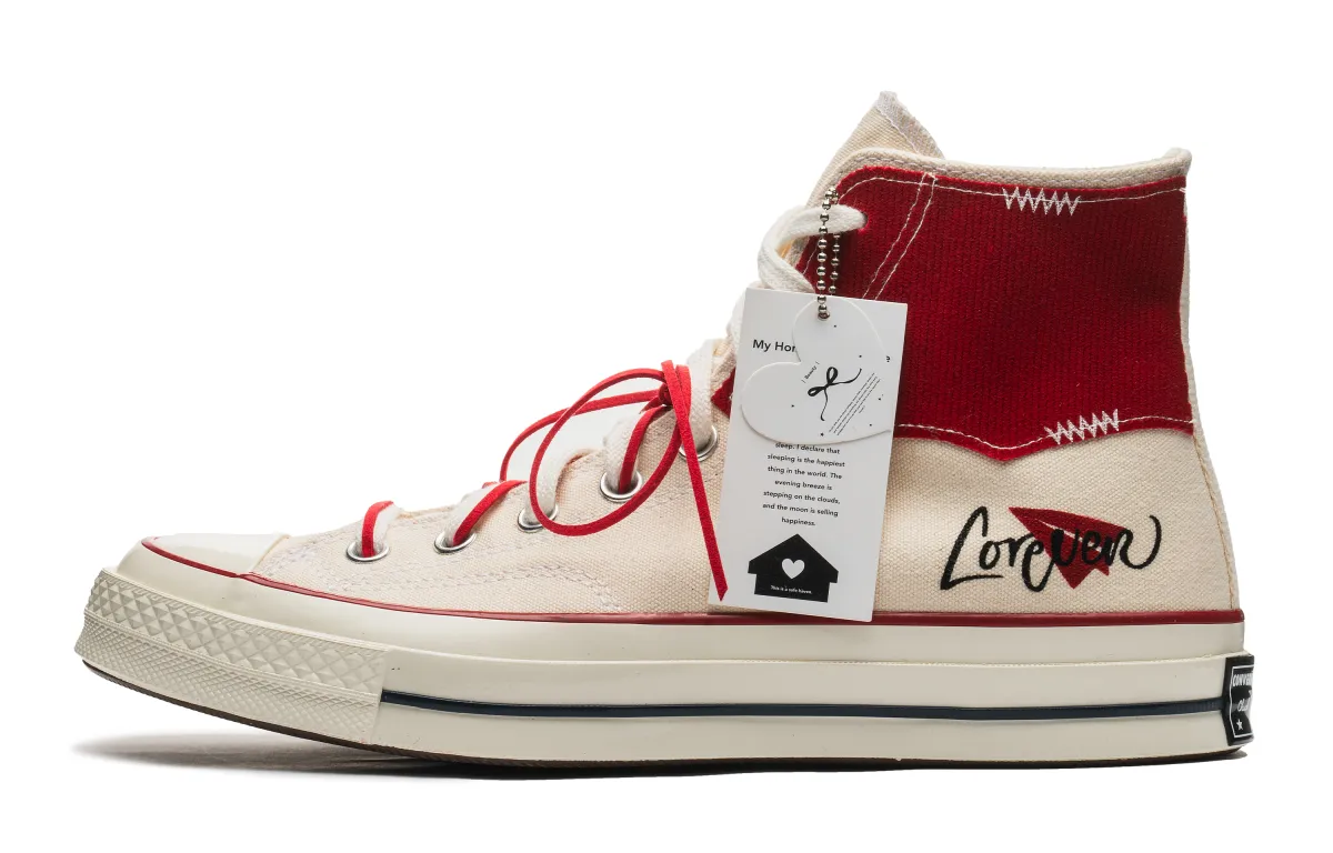 Converse Chuck 70 Abrasion Resistant High top Canvas Shoes Unisex Beige Red
