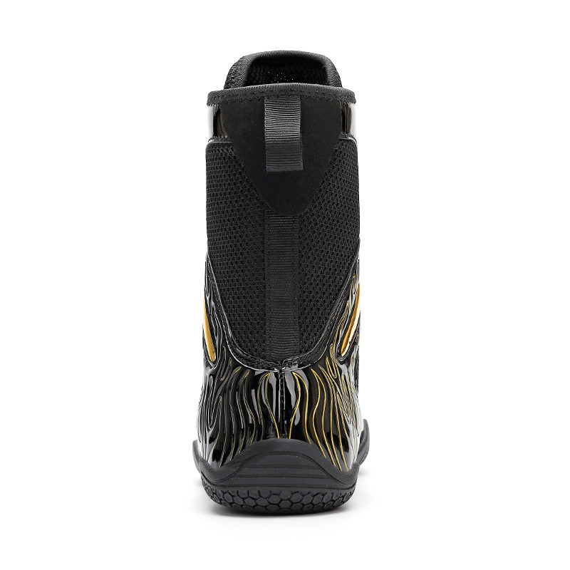 SAIKELONG Professional Boxing Shoes Microfiber Leather Breathable, Slip Resistant, And Abrasion Resistant High top