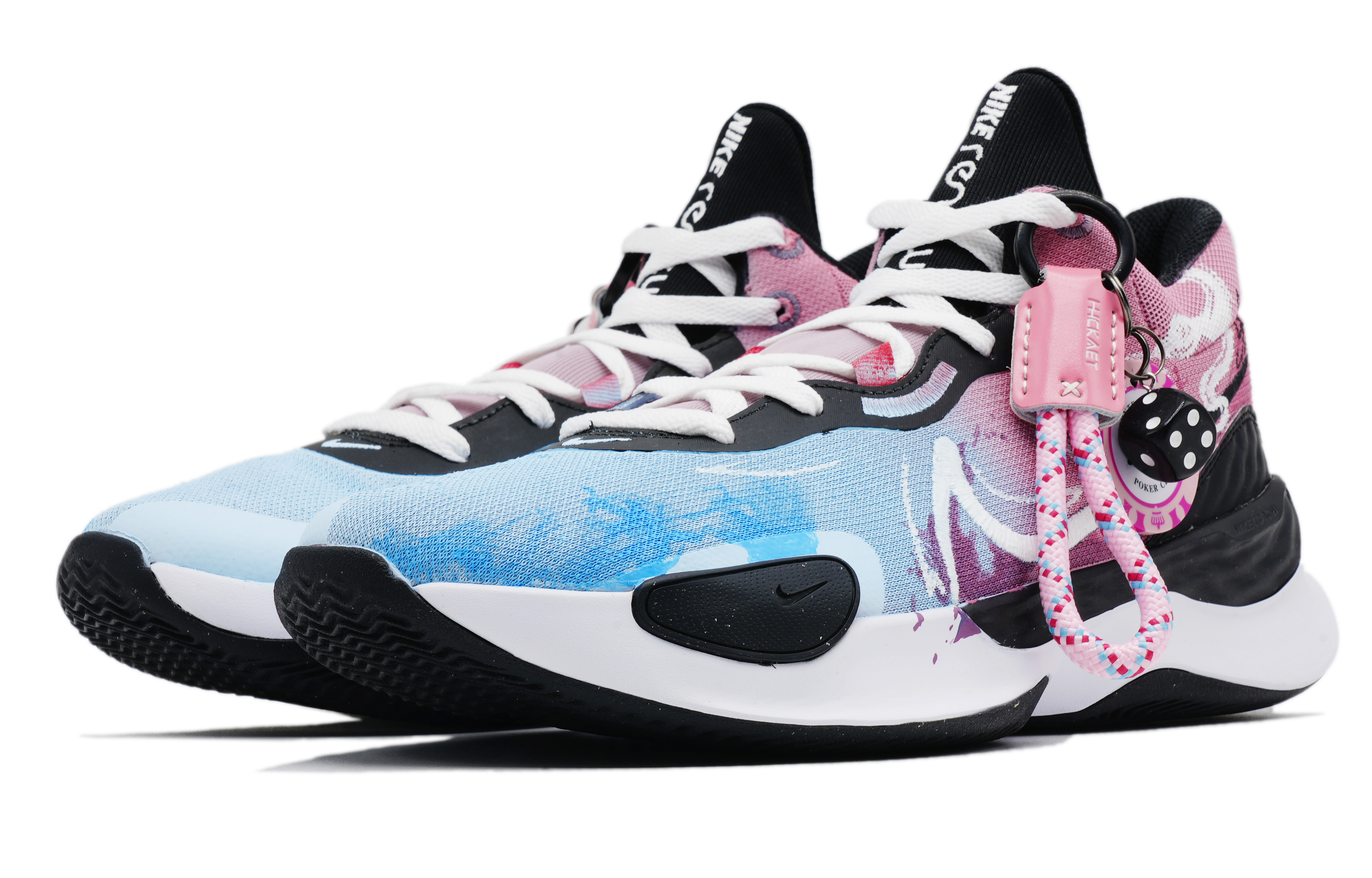 Nike Renew Elevate 3 Cushioning Slip Resistant Abrasion Resistant Low top Basketball Shoes Unisex Blue Pink