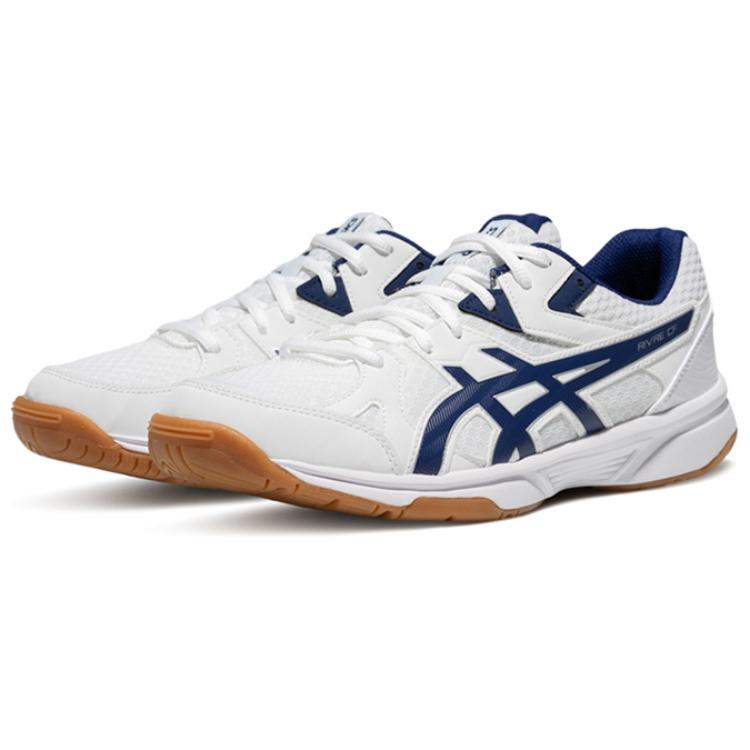 ASICS RIVRE CF Fabric Abrasion Resistant Low top Badminton Shoes Unisex White Blue