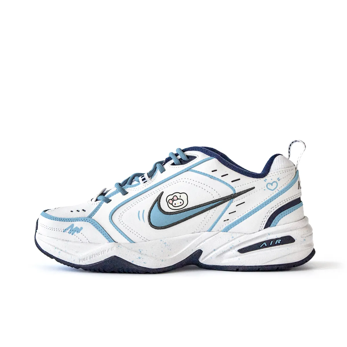 Nike Air Monarch 4 Slip Resistant Abrasion Resistant Low top Chunky Sneakers Unisex White Blue
