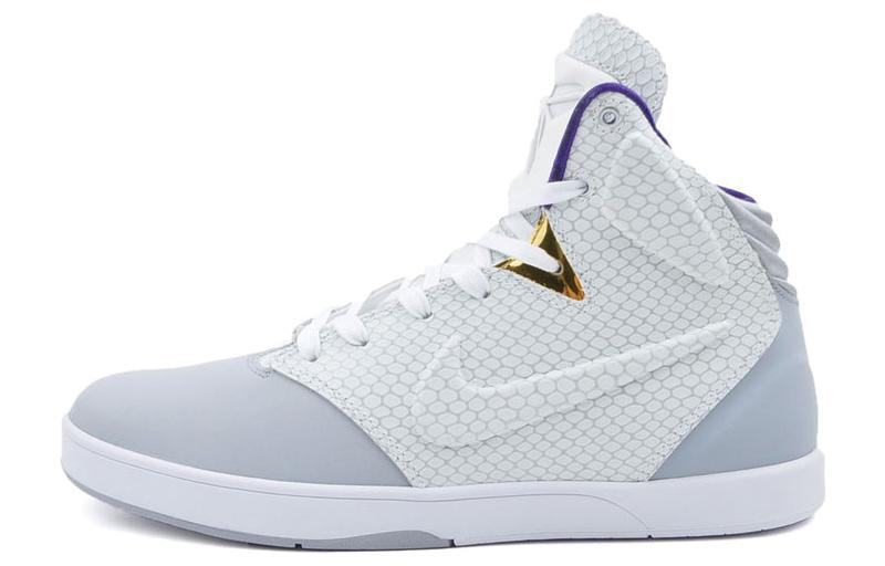 Nike Kobe 9 NSW Lifestyle Kobe 9 \"Wolf Grey\" round toe lace-up shock-absorbing and wear-resistant mid-top basketball shoes men's white gray