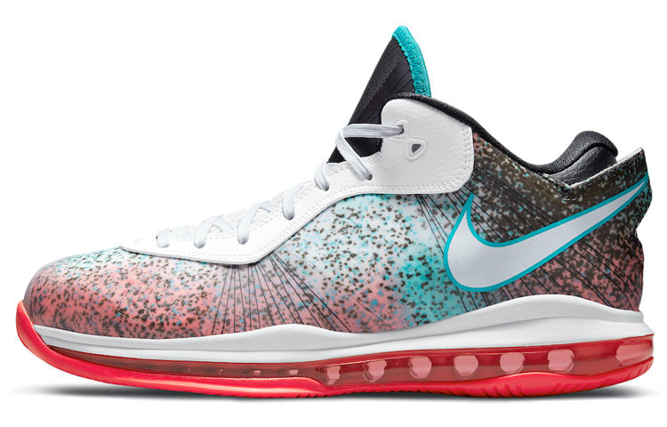 Мужские кроссовки Nike Lebron 8 v/2 low "miami nights" 2021 (розовый / синий / белый)
