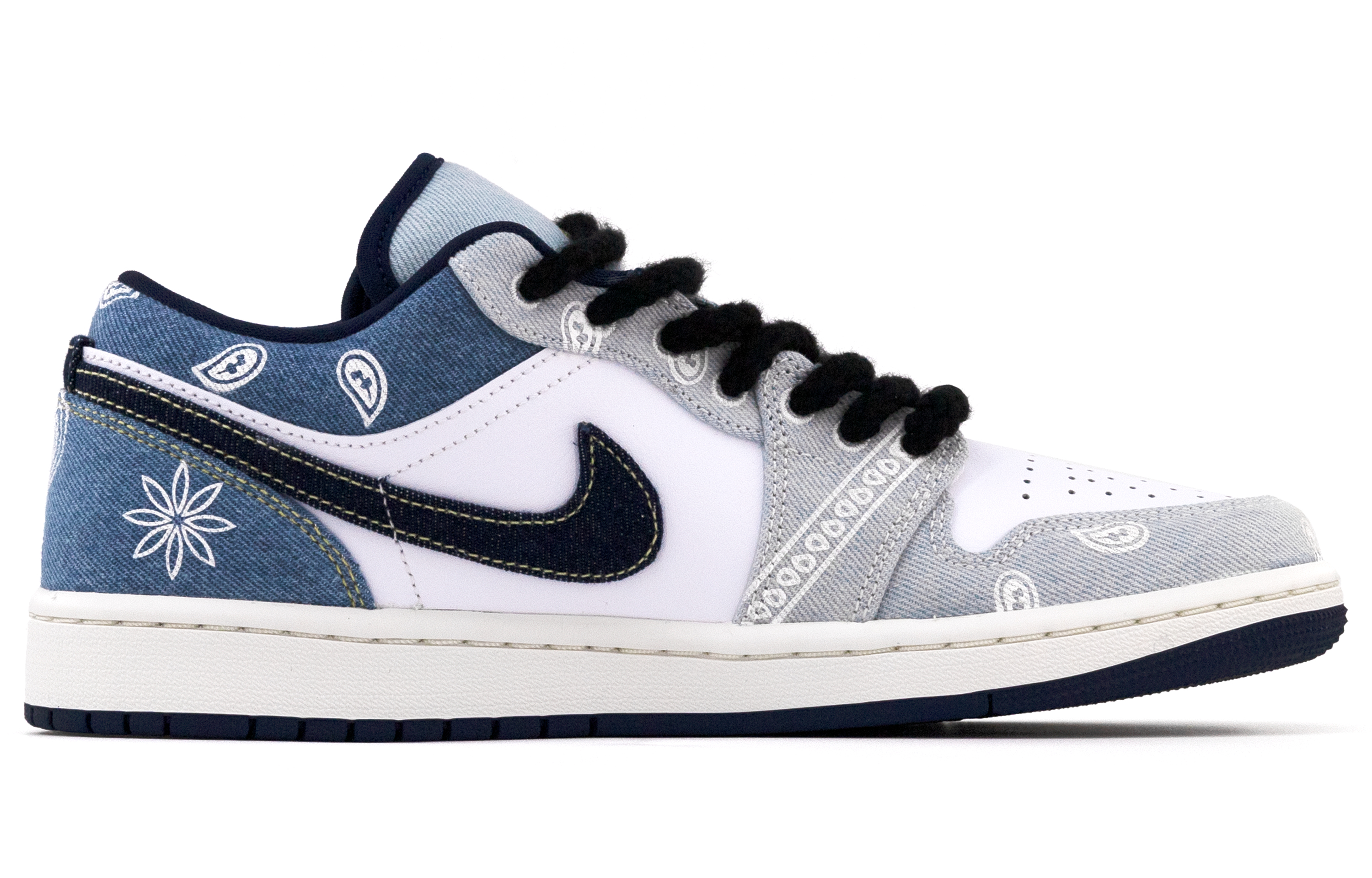 Jordan Air Jordan 1 Low top Vintage Basketball Shoes Men’s Denim Blue