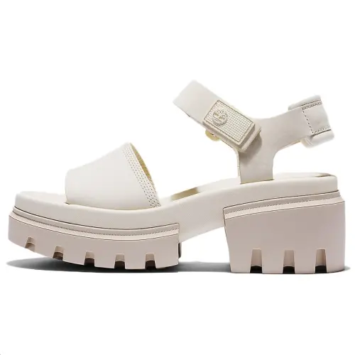 Timberland Everleigh Leather Beach Sandals Women's White