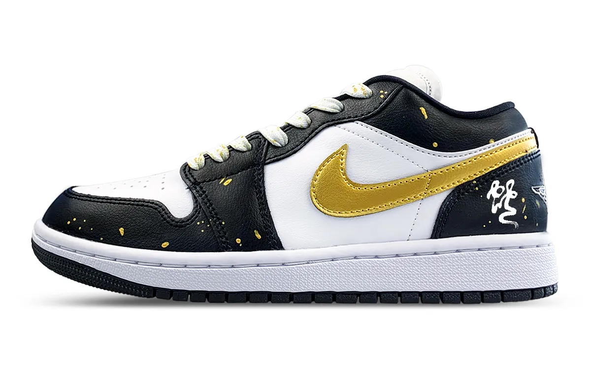 Jordan Air Jordan 1 Abrasion Resistant Low top Vintage Basketball Shoes Women's Black
