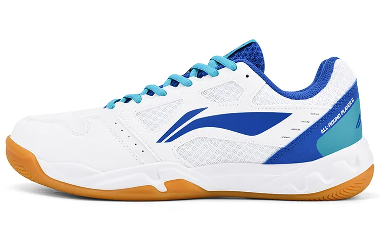 Li Ning The Flash 2.0 Cushioning Slip Resistant Low top Badminton Shoes Unisex White Blue