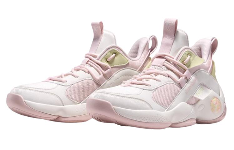 QIAODAN Comfortable Cushioning, Wear Resistant Low top Basketball Shoes Women’s White Pink