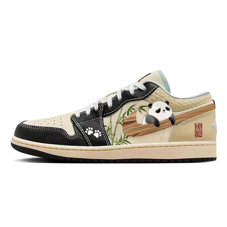 Jordan Air Jordan 1 Tarepanda Cat Cushioning Slip Resistant Abrasion Resistant Low top Vintage Basketball Shoes Men's