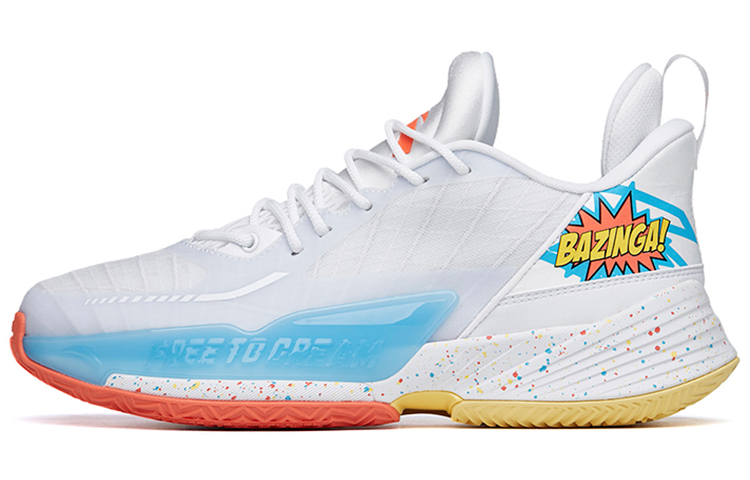 Anta Light Horseman 3 Cushioning Slip Resistant Mid top Basketball Shoes Men's White Blue