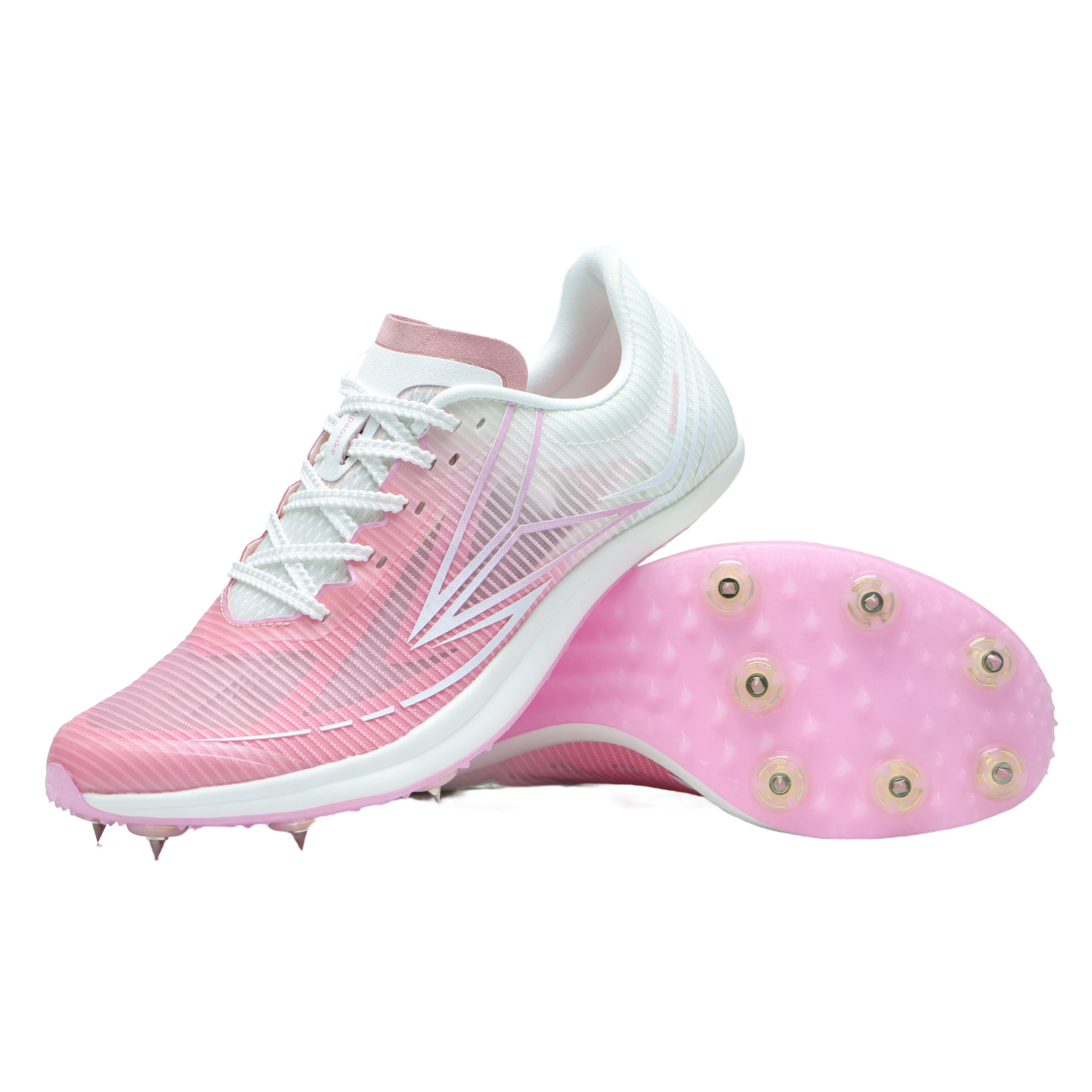 SUPAOSIKE Cushioning Support Wear-Resistant Low-Top Body Test Stud Shoes Unisex Pink White
