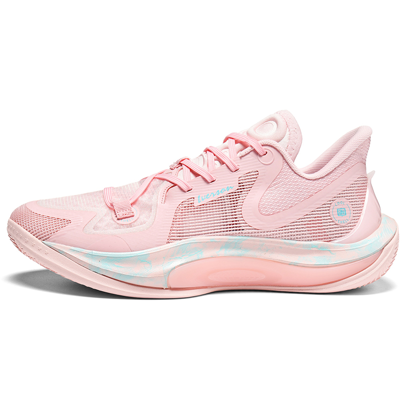 IVERSON Low top Basketball Shoes Unisex Soft Peach Pink Teal