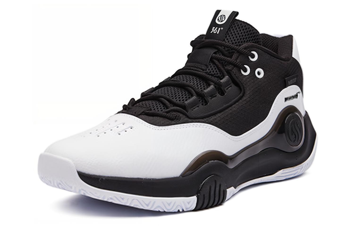 361° Ag Volley Cushioning Slip Resistant Abrasion Resistant Mid top Basketball Shoes Men’s White Black