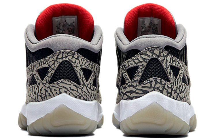 Мужские кроссовки Jordan Air Jordan 11 low ie black cement (черные) — Чёрный — фото 5