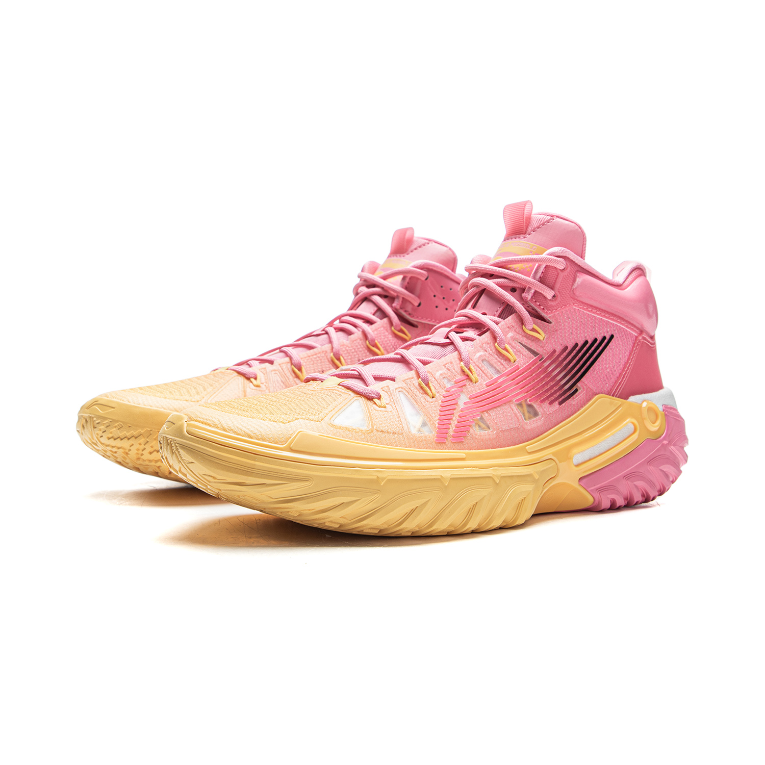 Li Ning Jie Ao 2High High top Basketball Shoes Men’s Mystic Pink And Soft Apricot Yellow