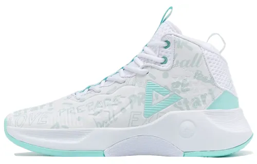 PEAK Ranger Comfortable Cushioning Slip Resistant Abrasion Resistant Mid top Basketball Shoes Men's White Green