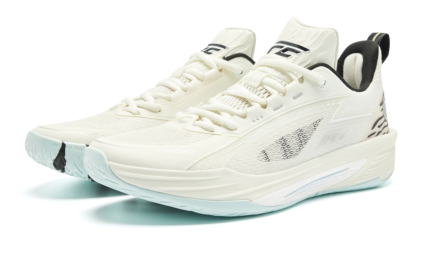 QIAODAN FE3.0 White Tiger Cushioning Slip Resistant Breathable Support Lightweight Rebound Anti Twist Grip Low top