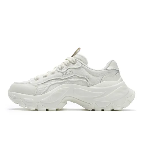 FILA SOFIA 4 Fish Bone Shoes Low top Canvas Shoes Women's White Silver