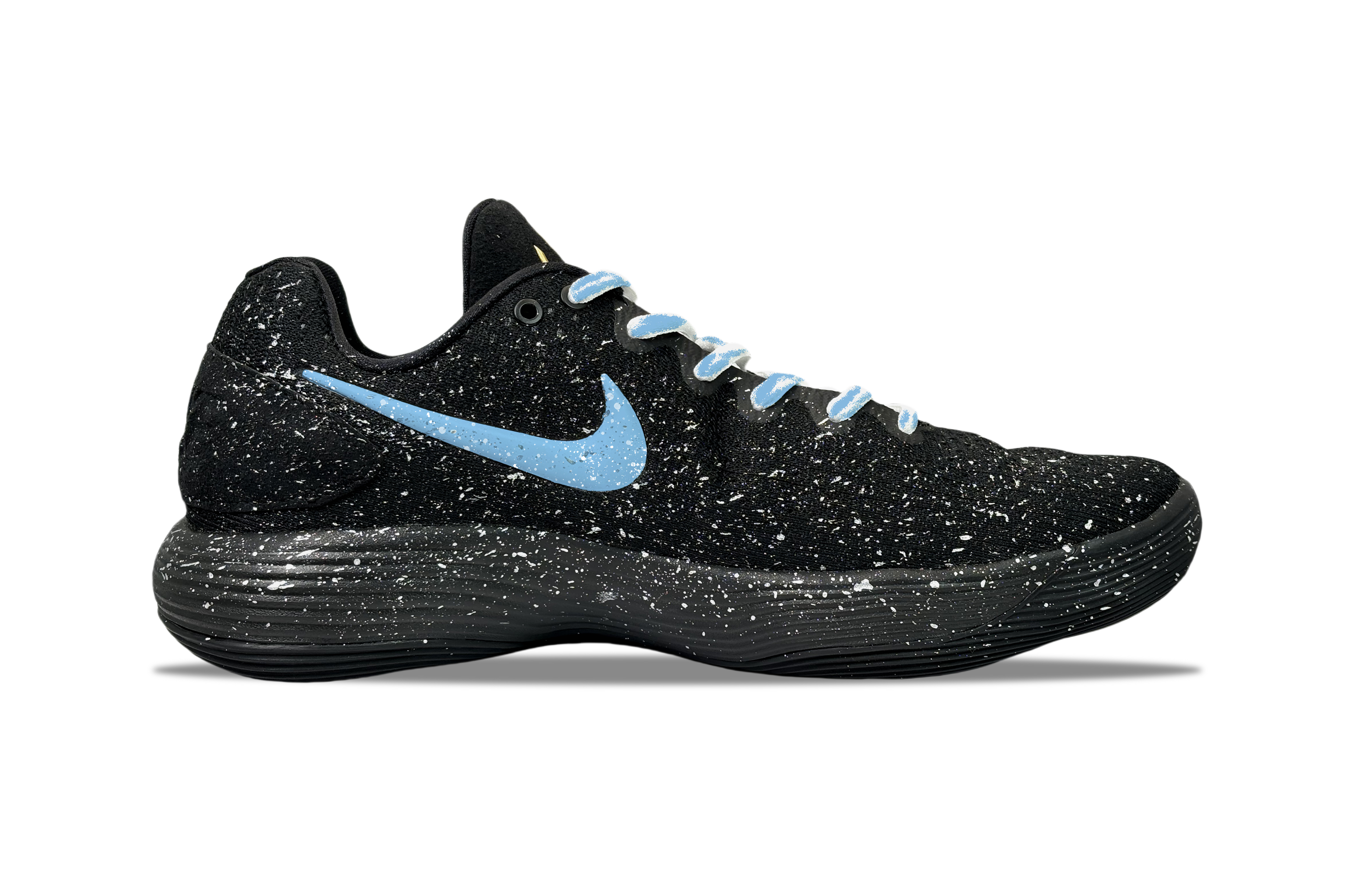 Nike Hyperdunk 2017 YDCC Crushed Star Waves Baby’s Breath Abrasion Resistant Low top Basketball Shoes Unisex Black Blue