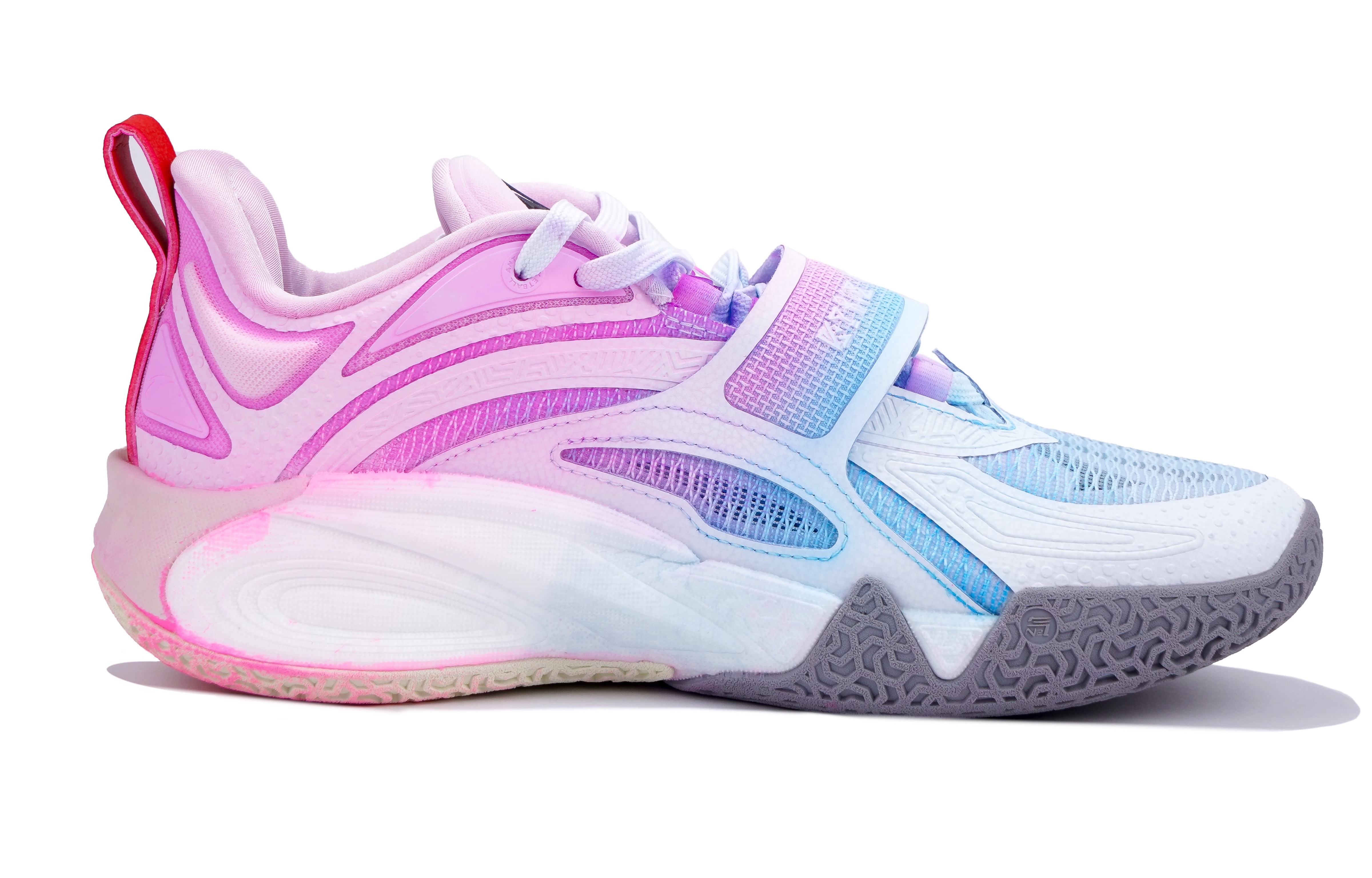 Anta KAI 1 Slip Resistant Abrasion Resistant Low top Nitrogen Technology Basketball Shoes Unisex Blue Pink Mismatched
