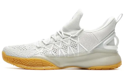 Anta Light Cavalry 3 Cushioning Breathable Lightweight Low top Performance Basketball Shoes Men's White Gray