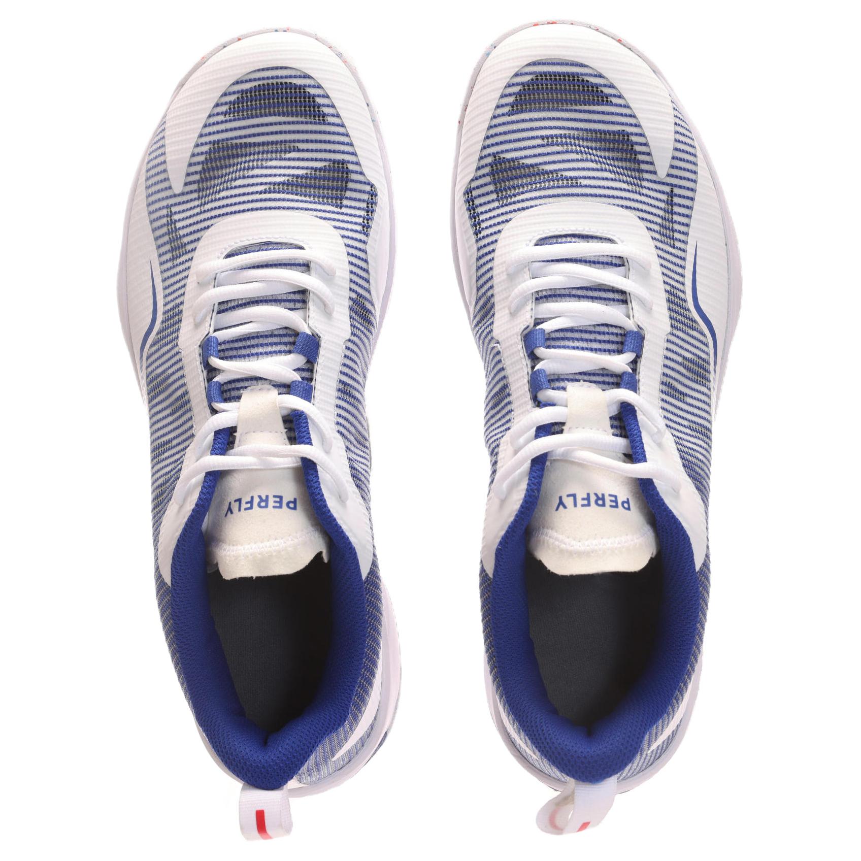 DECATHLON Perfly 560 Cushioning Abrasion Resistant Cushioning, Wear Resistant Low top Badminton Shoes Men’s White Blue