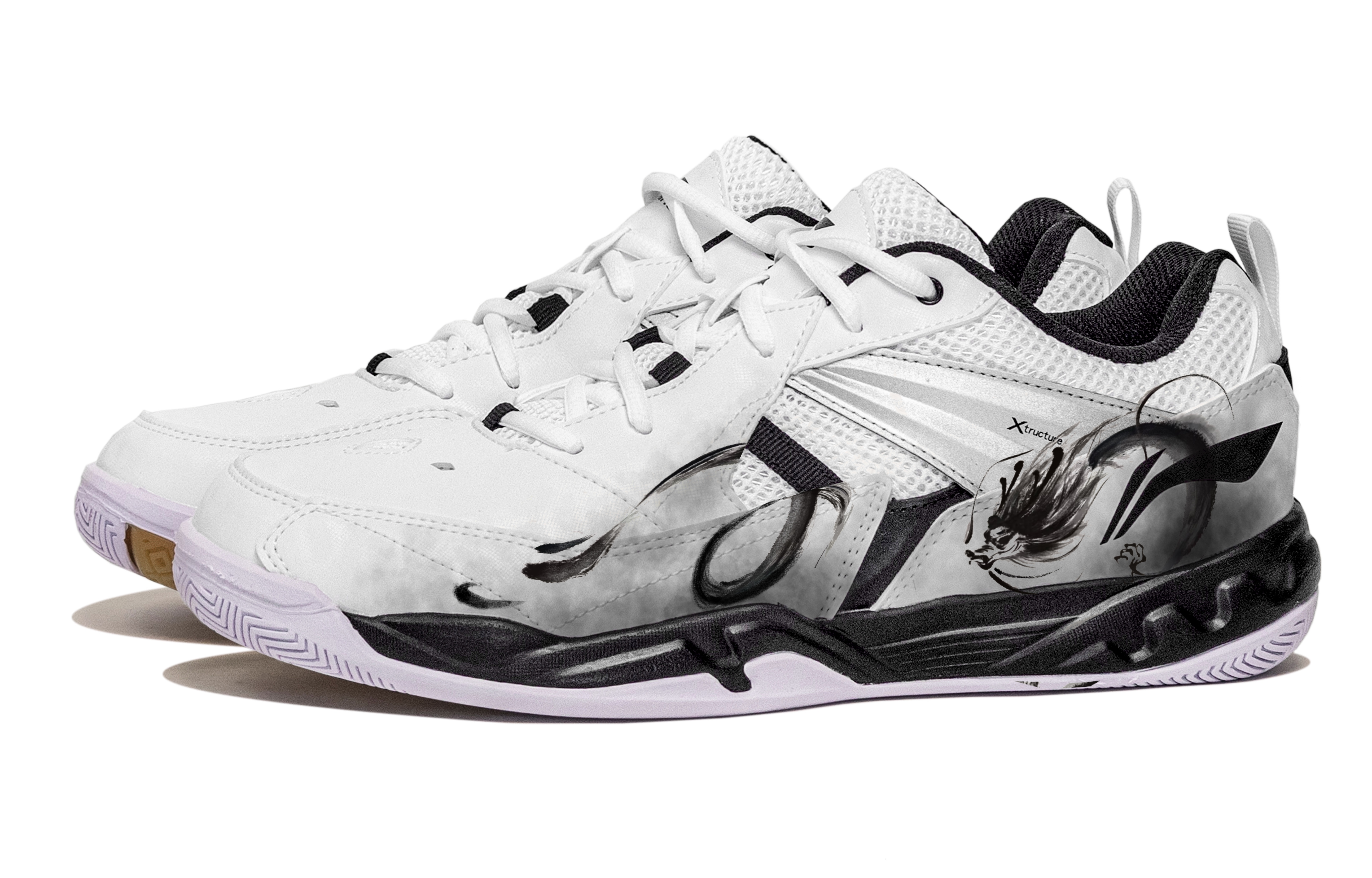 Li Ning Koba Cushioning Abrasion Resistant Breathable Low top Badminton Shoes Men’s Dragon Wandering