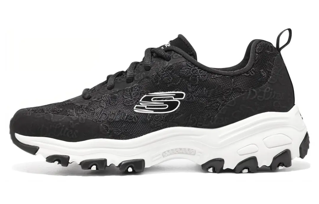 Skechers D'Lites 1.0 Fabric Classic And Versatile Low top Chunky Sneakers Women's Black