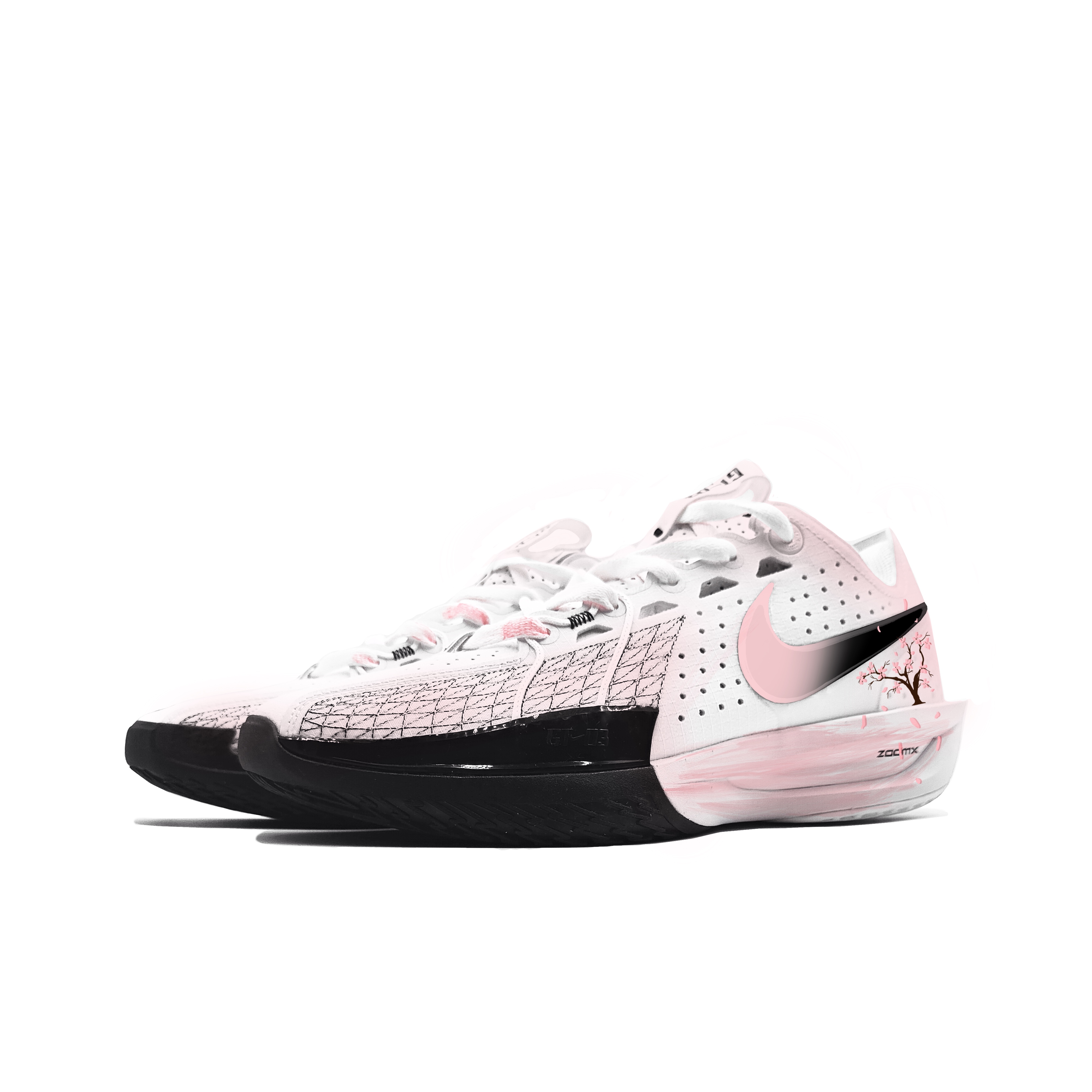 Nike Air Zoom G.T. Cut3 Pink Cherry Blossom Snow Low top Basketball Shoes Unisex Pink White Black