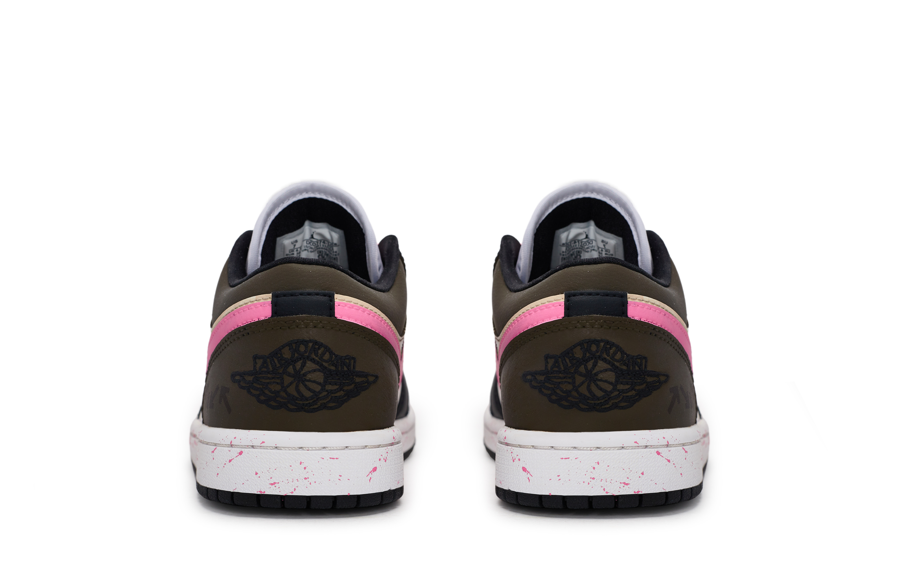 Jordan Air Jordan 1 Vintage Basketball Shoes Women’s Low Top Black/White/Pink/Brown