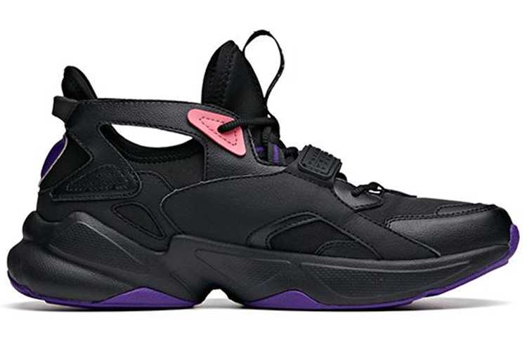 Anta Slip Resistant Abrasion Resistant Support Mid top Training Shoes Men’s Black Purple