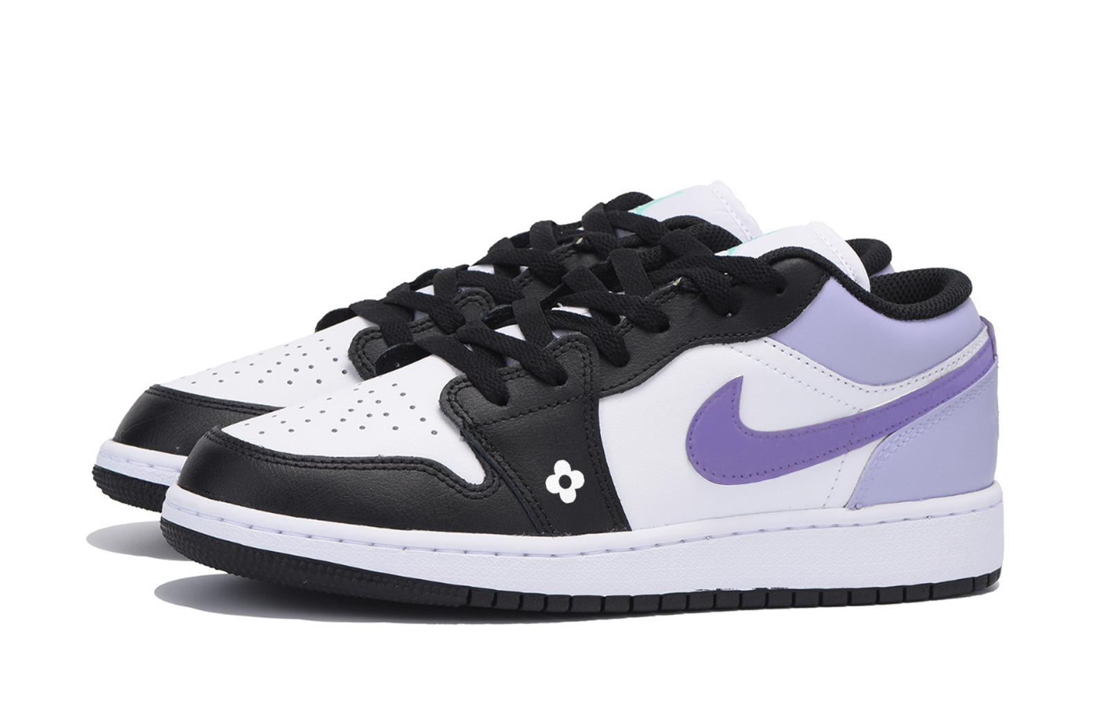 Jordan Air Jordan 1 Low top Vintage Basketball Shoes Men’s White Purple