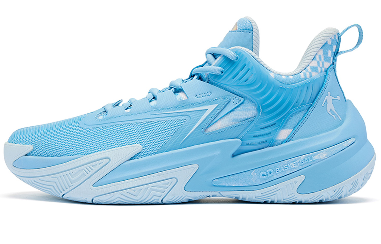 QIAODAN Spiky 7TEAM Comfortable Round Toe Cushioning, Wear Resistant Low top Basketball Shoes Men’s Blue